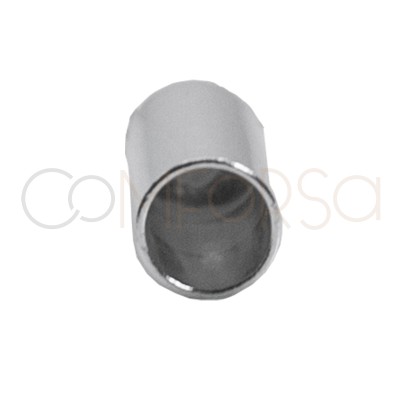 Terminal tubo forrado con anilla 6x2.6mm (interior) plata 925