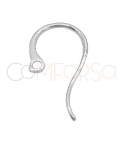 Sterling silver 925 ear hook with closed jump ring 11 x 22 mm