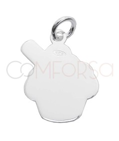 Sterling silver 925 cupcake pendant 12 x 16mm
