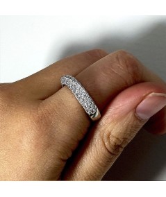 anillo ancha con circonia plata 925