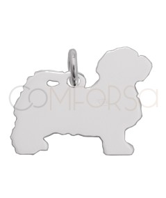 Colgante perro Bichón Maltés 16 x 15mm Plata 925