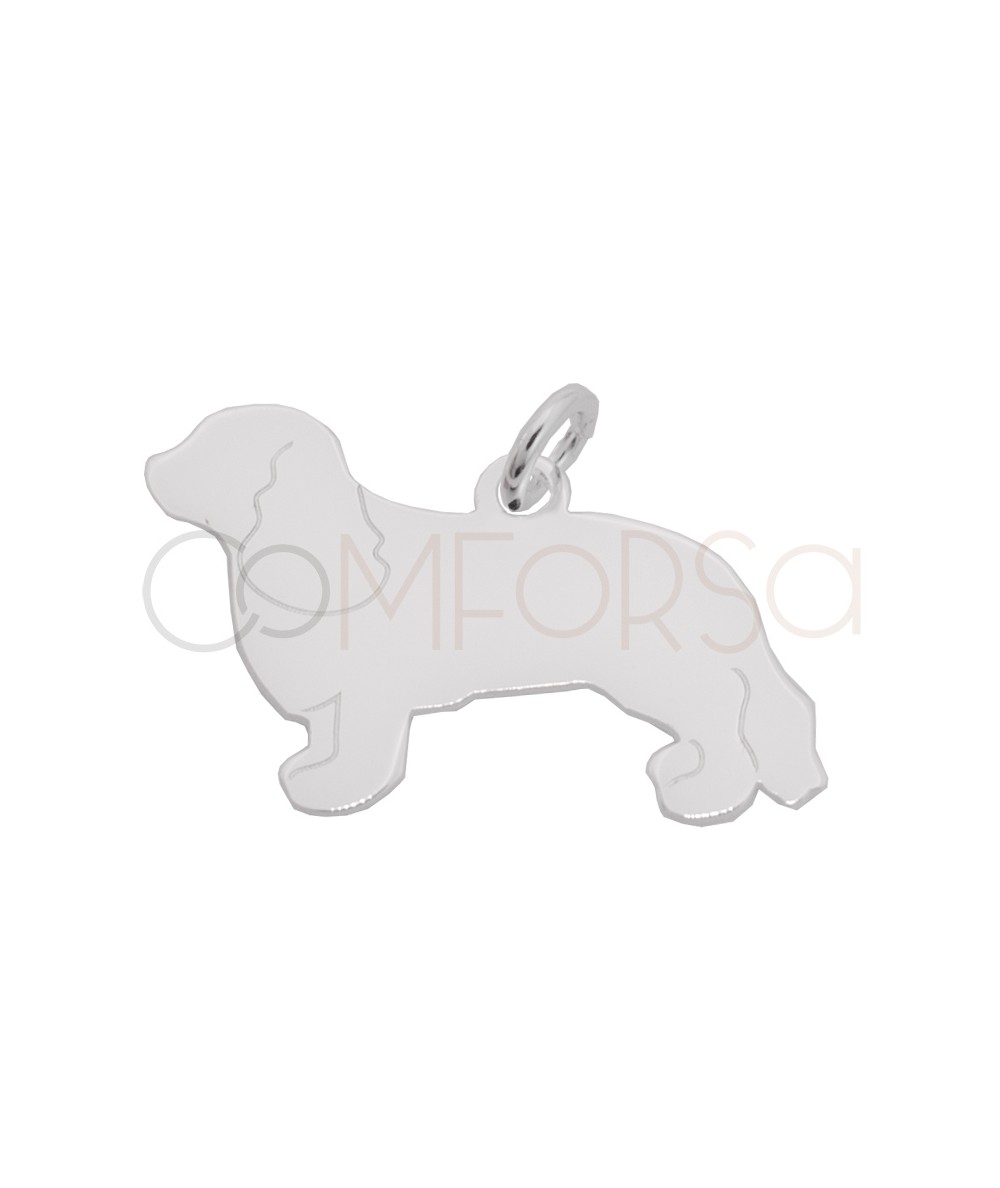 Colgante perro Cocker spaniel 24 x 15mm Plata 925