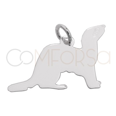 Sterling silver 925 ferret pendant 22 x 15mm