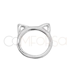 Sterling silver 925 mini cat connector 8 x 9mm