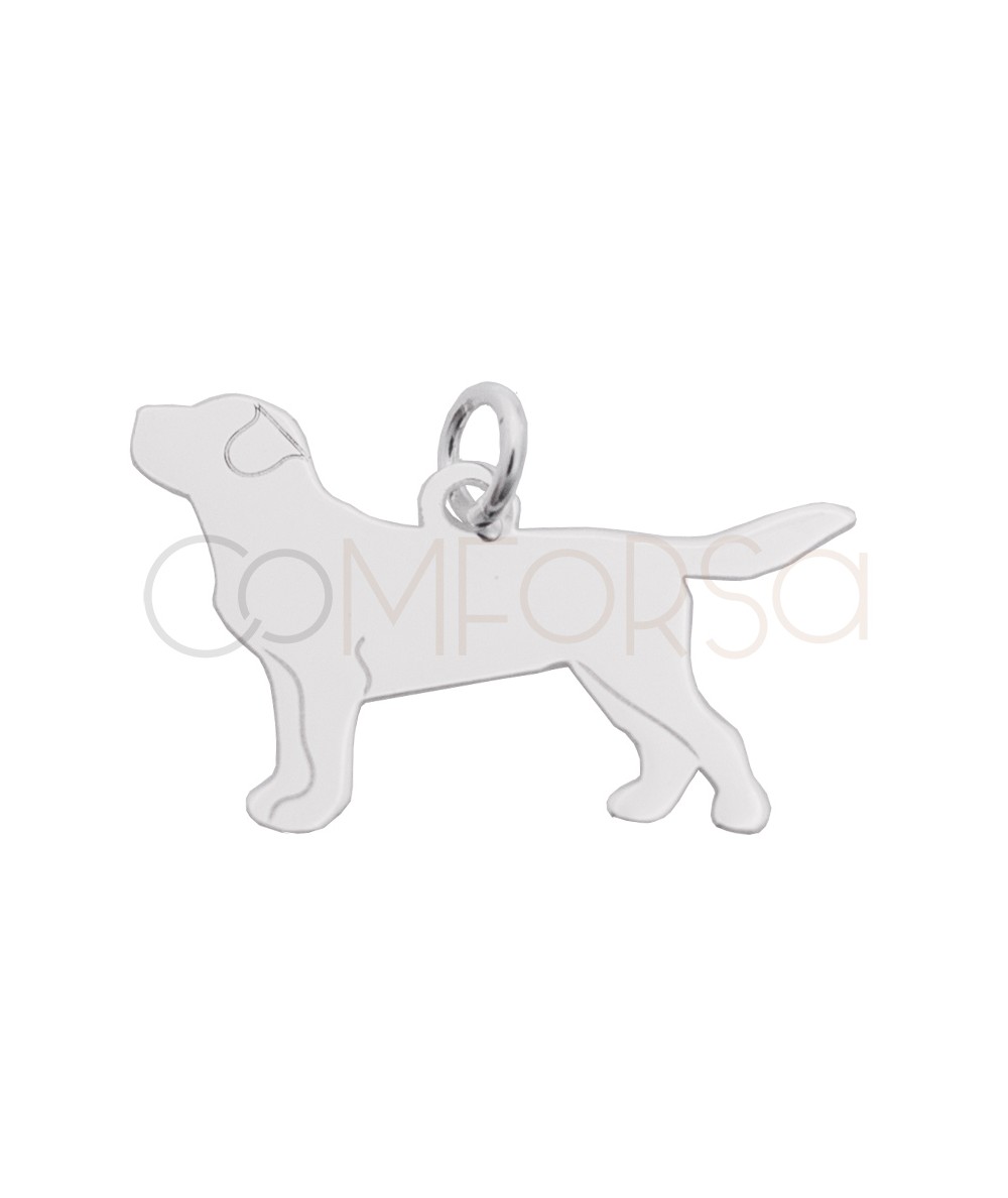 Colgante perro labrador 23x15mm Plata 925