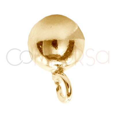 Arete bolita con asa 5 mm plata 925ml chapada en oro