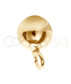 Arete bolita con asa 5 mm plata 925ml chapada en oro