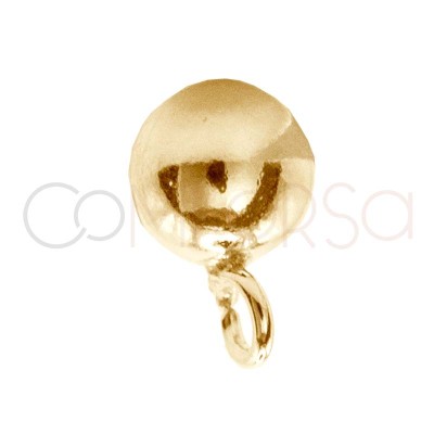 Arete Bola con asa 3 mm plata 925 chapada en oro