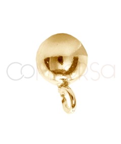 Gold-plated sterling silver 925 ball earring with jump ring 3 mm