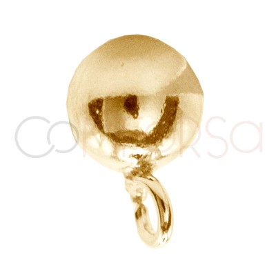 Pendiente Bola con anilla 5 mm plata 925ml chapada en oro