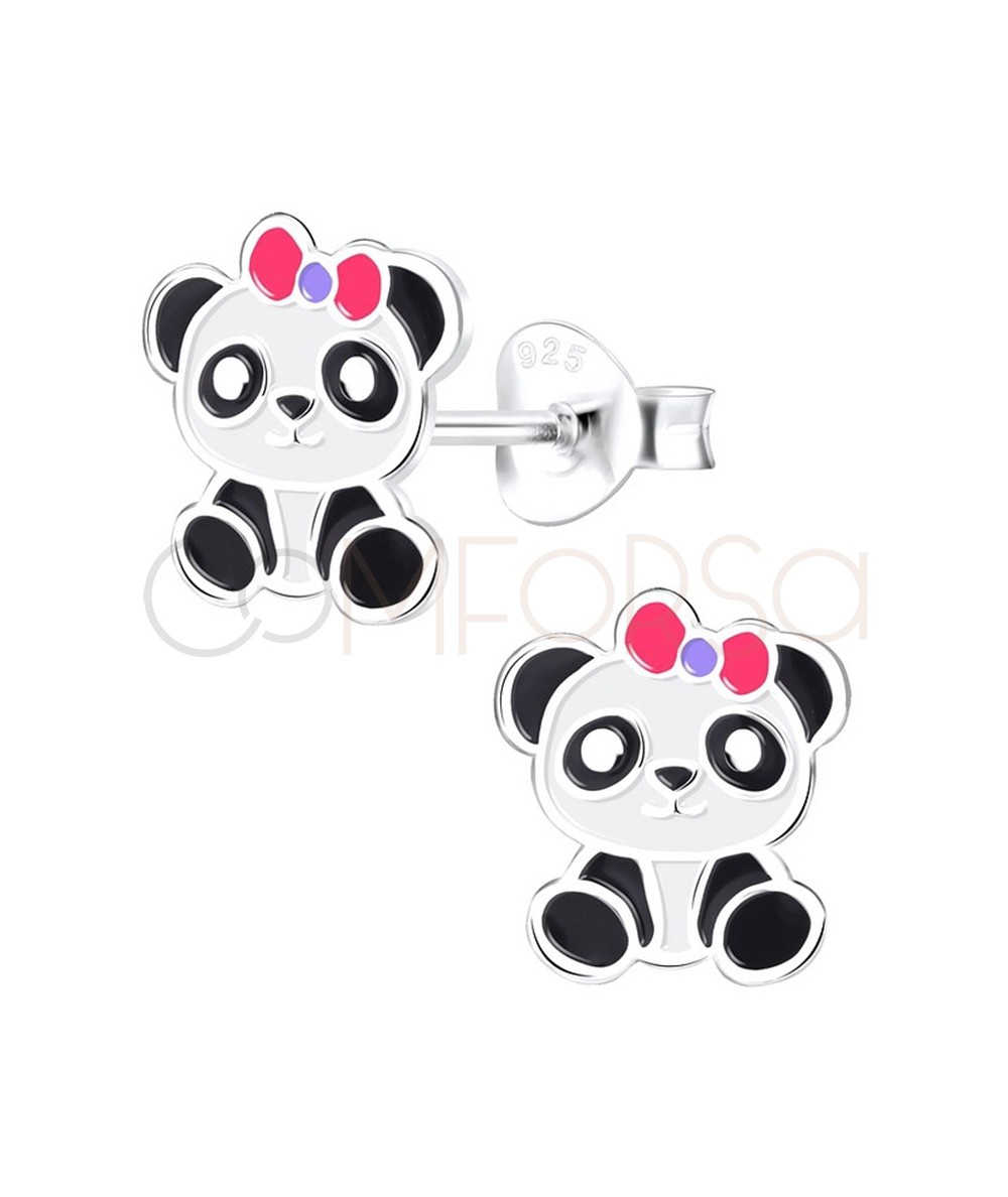 Buy 925 Sterling Silver Panda Earrings Simple Cute Kids Studs Online in  India  Etsy