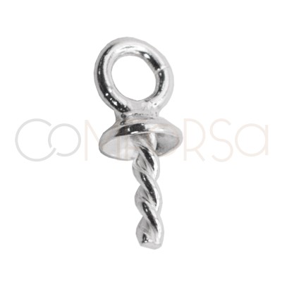 Anilla para colgante con casquilla de 3mm, anilla abierta plata 925