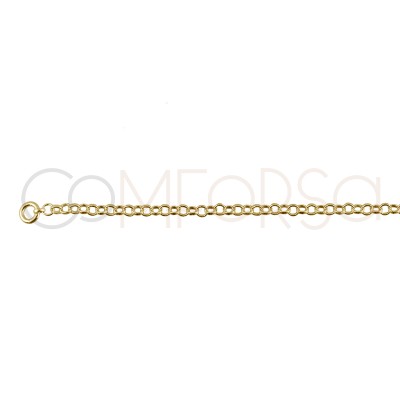 Gold-plated sterling silver 925 belcher chain with jump rings & extender 35 cm + 6 cm