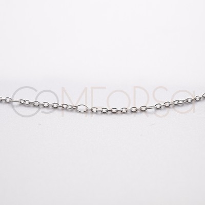 Sterling silver 925 thick cable chain with interleaved jump ring 1.5mm (by the foot)