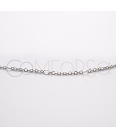 Sterling silver 925 thick cable chain with interleaved jump ring 1.5mm (by the foot)