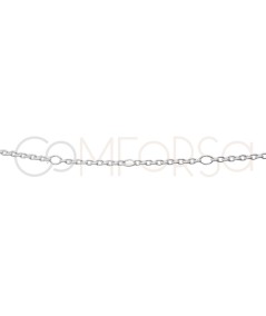 Sterling silver 925 thick cable chain with interleaved jump ring 1.5mm (by the foot)