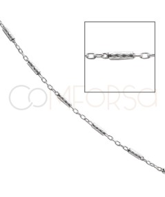 Sterling silver 925 cable & tube chain 2 x 1.5mm (by the foot)