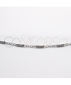 Cadena tubo y cadena forzada 4.5 x 1.5mm (gramos) Plata 925