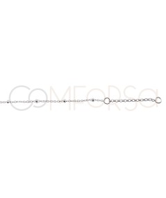 Sterling silver 925 cable chain with balls 15cm + 3cm