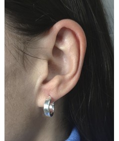 Sterling silver 925 plain hoop earrings 14mm