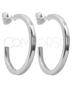 Sterling silver 925 square wire hoop earring 25mm