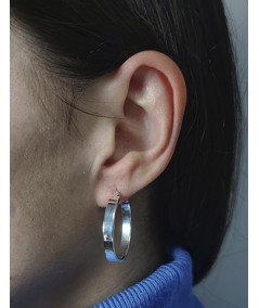 Sterling silver 925 plain hoop earrings 28mm