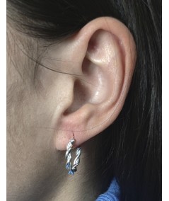 Sterling silver 925 curly hoop earrings 16mm