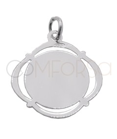 Sterling silver 925 cut-out Virgin round medal 17 x 18mm
