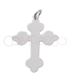 Engraving + Sterling silver 925 Trinity cross medallion 22 x 30mm