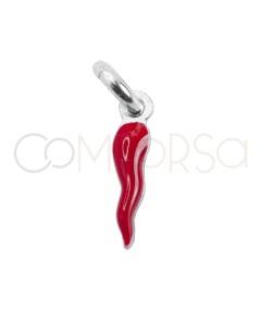 Colgante mini chilli rojo 2 x 9mm Plata 925