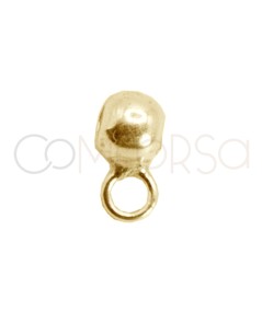 Gold-plated sterling silver 925 ball (3mm) with jump ring & silicone