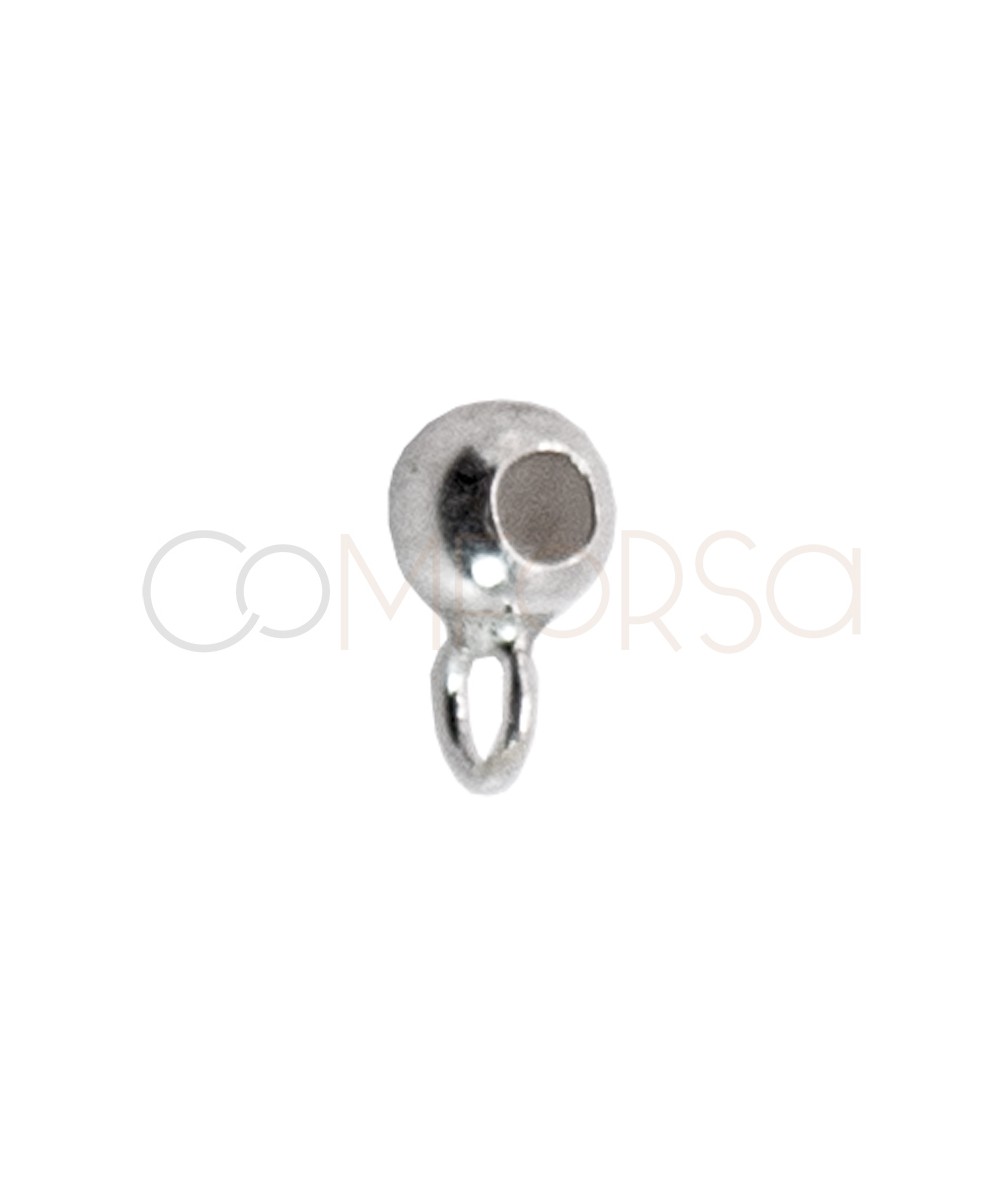 Bola con anilla 4mm silicona Plata 925