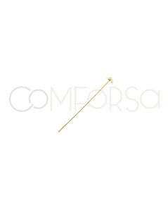 Sterling Silver 925 gold-plated pin with cone end 27mm