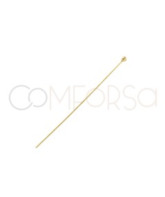 Sterling Silver 925 gold-plated Pin with ball end 40mm