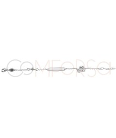 Grabación 1 cara pulsera esclava kids cubos 13 + 2 cm plata 925