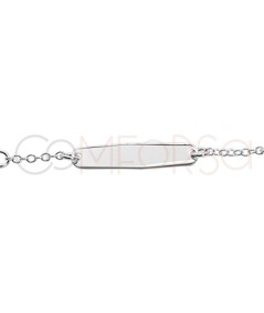 Grabación 1 cara pulsera esclava kids cubos 13 + 2 cm plata 925