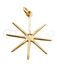 Gold-plated sterling silver 925 asterisk pendant 20mm