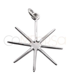 Gold-plated sterling silver 925 asterisk pendant 20mm