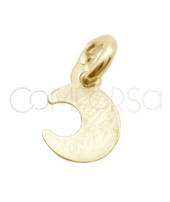 Mini colgante luna lisa 5 x 6mm Plata 925 chapada en oro