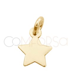 Mini estrella lisa 5mm Plata 925 chapada en oro