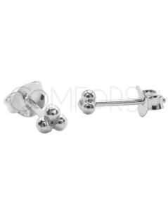 Mini pendiente 3 bolitas 3mm Plata 925