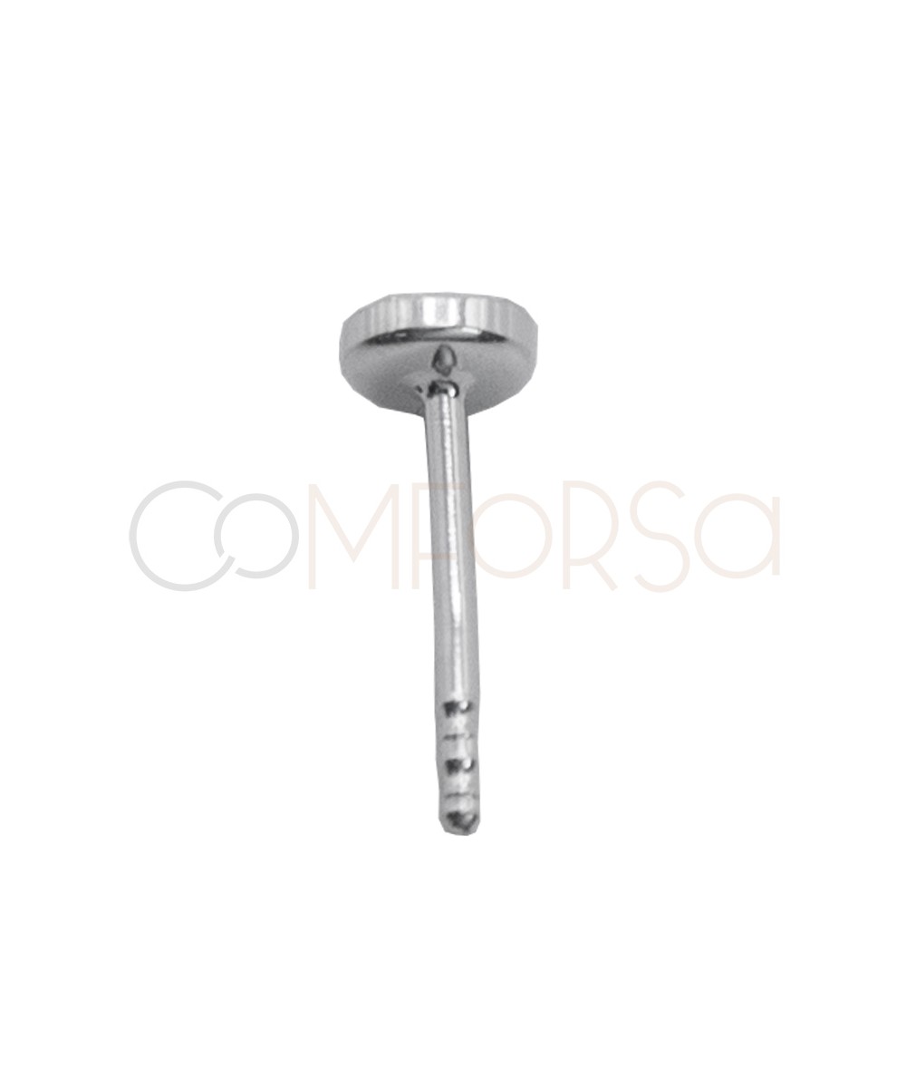 Base cabuchón con palillo 4mm (interior) Plata 925