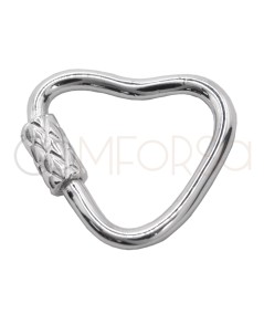Sterling silver 925 heart screw clasp 16 x 15mm