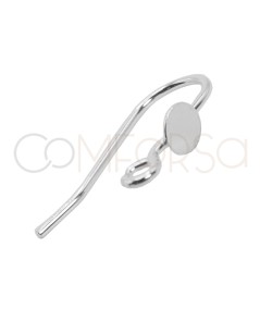 Sterling silver 925 hook with plain disc & handle 5mm