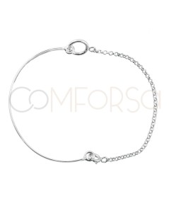 Sterling silver 925 bracelet with customizable tag and family pendant