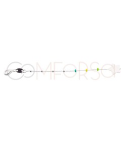 Grabación 1 cara Pulsera estrella bolitas Multicolor 17 + 3cm Plata 925