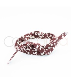 Brown ribbon with flowers 63 cm