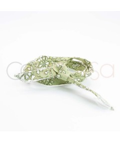Green ribbon with flowers 1 mt.