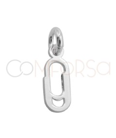 Sterling silver 925 mini paperclip pendant 4 x 9mm