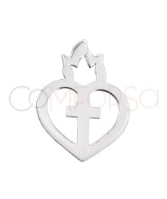 Conector Sagrado Corazón de Jesús 11 x 17mm Plata 925